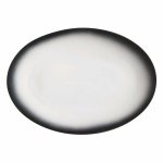 Bielo-čierny keramický oválny tanier Maxwell & Williams Caviar, 25 x 16 cm