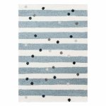 Bielo-modrý antialergénny detský koberec 170x120 cm Stripes nad Dots - Yellow Tipi
