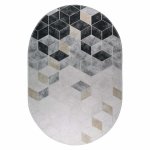 Biely/modrý umývateľný koberec 60x100 cm – Vitaus