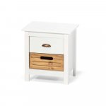 Biely nočný stolík z borovicového dreva s 2 zásuvkami loomi.design Ibiza