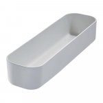 Biely úložný box iDesign Eco, 9 x 18,3 cm