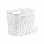 Biely úložný košík z recyklovaného plastu Brisen - Rotho