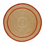 Červeno-prírodnej farbe okrúhly koberec ø 120 cm Mahon – Universal
