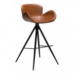 Čierna barová stolička z imitácie kože DAN–FORM Denmark Gaia, výška 87 cm