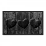Čierna rohožka Hanse Home Heart, 45 x 75 cm