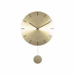 Čierne nástenné kyvadlové hodiny Karlsson Impressive, ø 20 cm