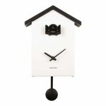 Čierno-béžové kyvadlové hodiny Karlsson Cuckoo, 25 x 20 cm
