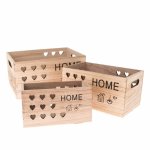 Dekoratívne drevené úložné boxy v súprave 3 ks - Dakls