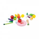 Detský set drevených hračiek so suchým zipsom Legler Fruits and Vegatable