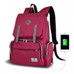 Fuchsiový batoh pre mamičky s USB portom My Valice MOTHER STAR Baby Care Backpack