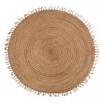Hnedý ručne vyrobený koberec Nattiot Abha, ø 140 cm