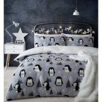 Mikroplyšové obliečky s motívom tučniaka Catherine Lansfield, 135 x 200 cm