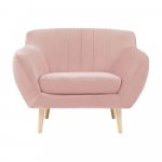 Modré zamatové kreslo Mazzini Sofas Benito