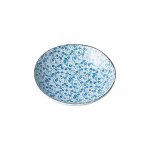 Modro-biely keramický hlboký tanier MIJ Daisy, ø 21 cm