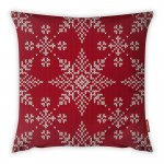 Obliečka na vankúš Vitaus Christmas Period Red Snowflakes Pattern, 43 x 43 cm