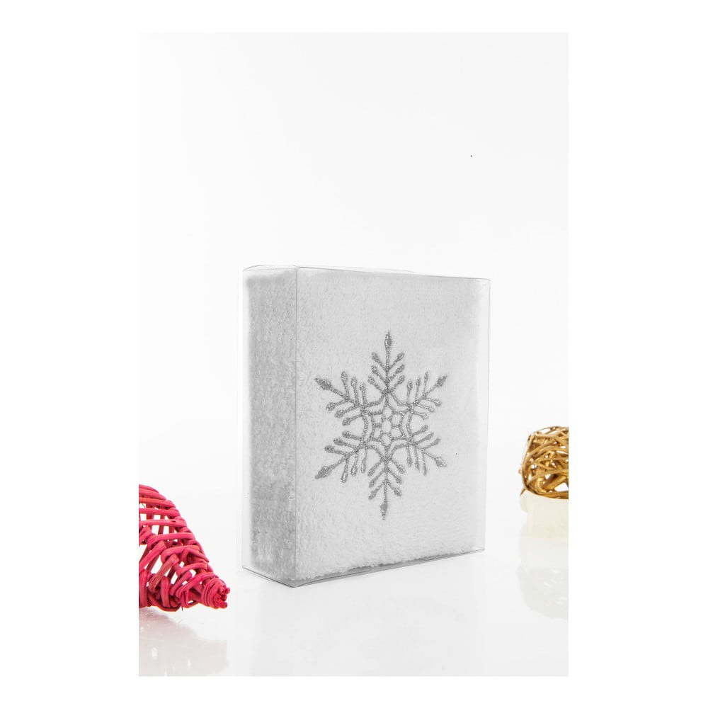 Osuška Christmas Snowflake White, 30 x 50 cm