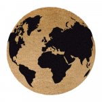 Sivá okrúhla rohožka z prírodného kokosového vlákna Artsy Doormats Gloge, ⌀ 70 cm