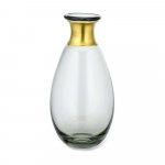 Sivá sklenená váza Nkuku Miza, výška 11 cm