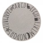 Sivý detský koberec Ragami Letters, ø 160 cm