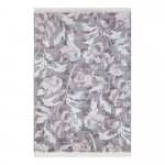 Sivý koberec s prímesou bavlny Nouristan Contemporary Flowers, 135 x 195 cm