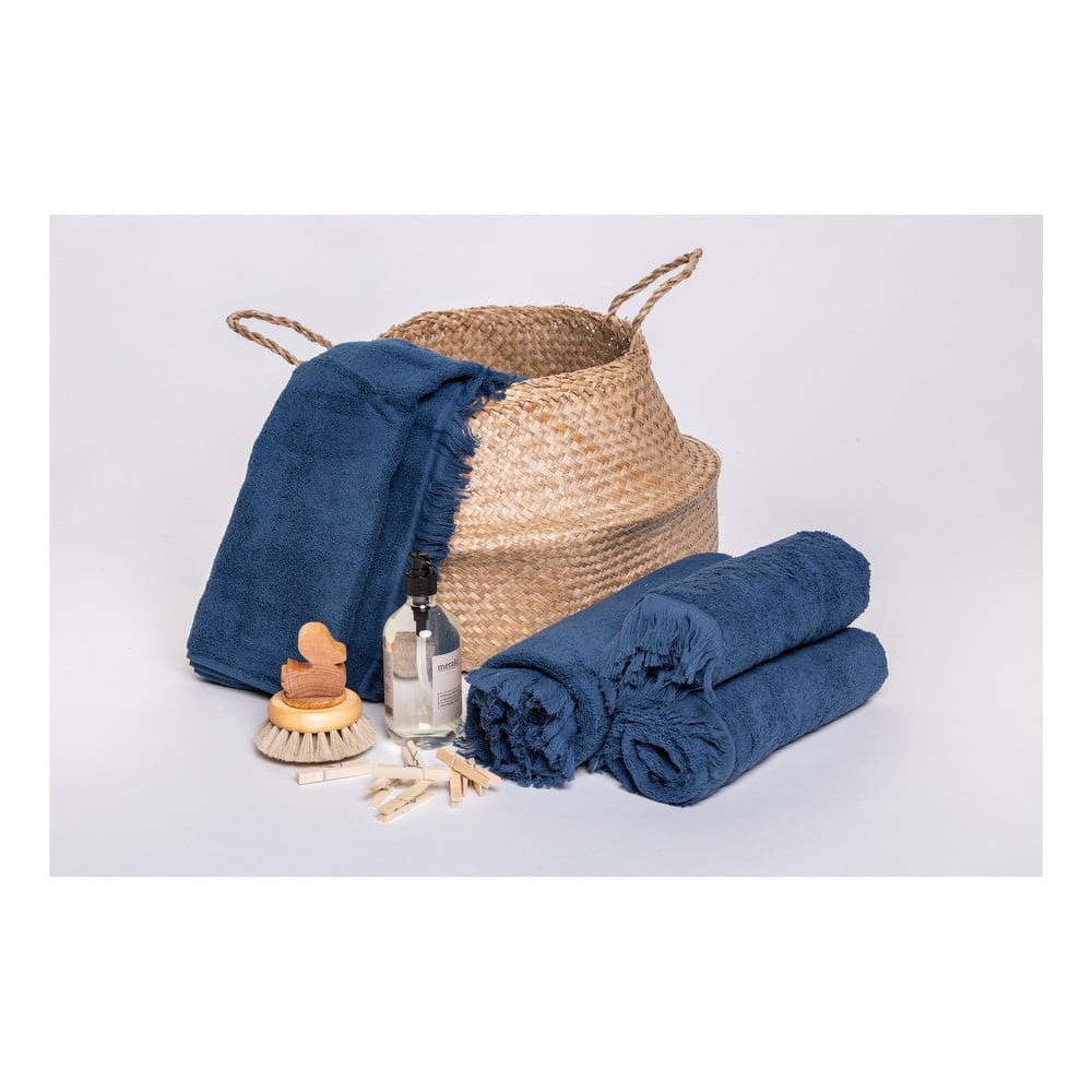 Súprava 2 námorníckymodrých uterákov a 2 osušiek zo 100 % bavlny Bonami, 50 × 90 + 70 × 140 cm