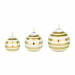 Súprava 3 bielych keramických vianočných ozdôb na stromček s detailmi v striebornej farbe Kähler Design Omaggio
