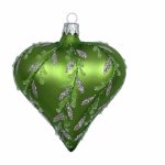 Súprava 3 zelených sklenených vianočných ozdôb Ego Dekor Forest