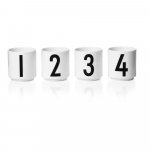 Súprava 4 bielych porcelánových šálok Design Letters Mini