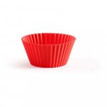 Súprava 6 červených silikónových košíkov na muffiny Lékué Single, ⌀ 7 cm