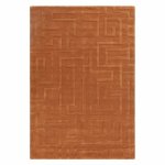 V tehlovej farbe vlnený koberec 160x230 cm Maze – Asiatic Carpets