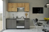 Casarredo CRAFT štýlová kuchyňa 180, zlatý dub kraft / grafit