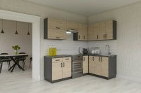 Casarredo HORIZONT R3 moderná kuchyňa 230 x 170, dub prímorský / grafit