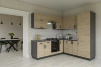 Casarredo HORIZONT R3P moderná kuchyňa 230 x 230, dub prímorský / grafit