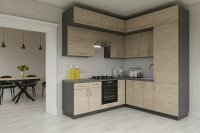 Casarredo HORIZONT R3PA moderná kuchyňa 230 x 230, dub prímorský / grafit