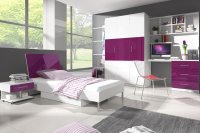 Karol Meble RAJ 3 moderná detská izba, biela-fialová