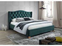 NajlacnejsiNabytok ASPEN čalúnená posteľ 160x200 cm, zelený zamat