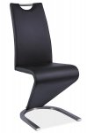 NajlacnejsiNabytok H-090 jedálenská stolička, čierna/kartáčovaná oceľ