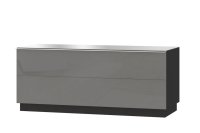 NajlacnejsiNabytok HELIO televízny stolík 24WXJW41, čierna/šedé sklo