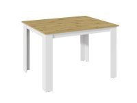 NajlacnejsiNabytok KONGO jedálensky stôl 120 cm, biela/dub Artisan