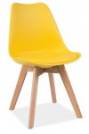 NajlacnejsiNabytok KRIS jedálenská stolička, žltá/dub