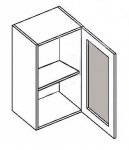 NajlacnejsiNabytok POSNANIA horná vitrína W40W, mrazené sklo