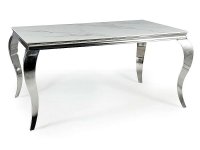 NajlacnejsiNabytok PRINCE jedálenský stôl 180, biela / chróm