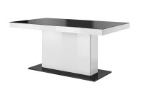 NajlacnejsiNabytok QUARTZ jedálenský stôl, biely/čierny lesk–2495GP81