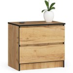  Nočný stolík K 60 cm 2 zásuvky - remeselný dub