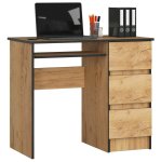  Písací stôl A-6 90 cm pravý - Oak Craft - 3 zásuvky