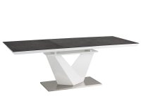 Signal ALARAS II jedálenský rozkl. stôl 80x120, tmavošedá / biely lesk
