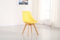 VerDesign KROS jedálenská stolička, žltá/buk