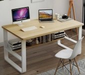 VerDesign NARVIK písací stôl, biela/javor