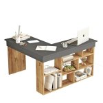 YURUPA CT5-AA, písací stôl, borovica / antracit