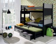 ArtBed Detská poschodová posteľ s prístelkou AUGUSTO Prevedenie: Morenie - Farba